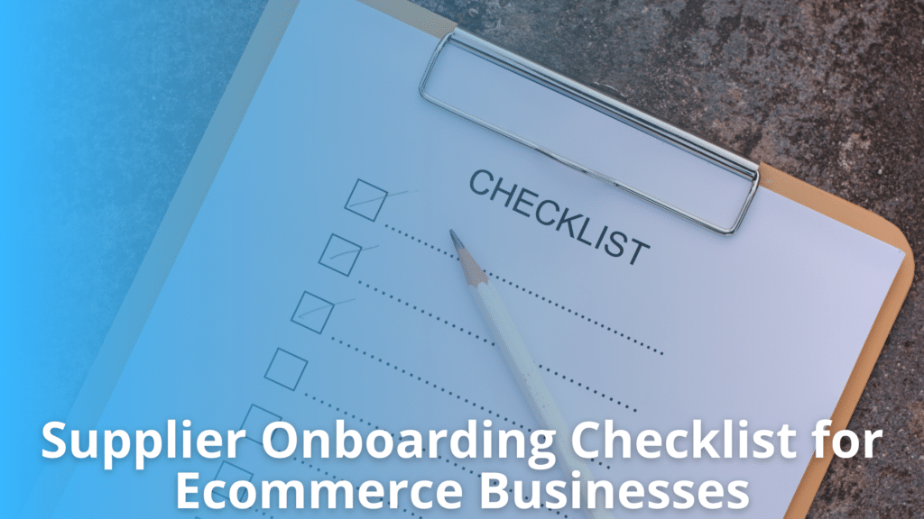 supplier onboarding checklist